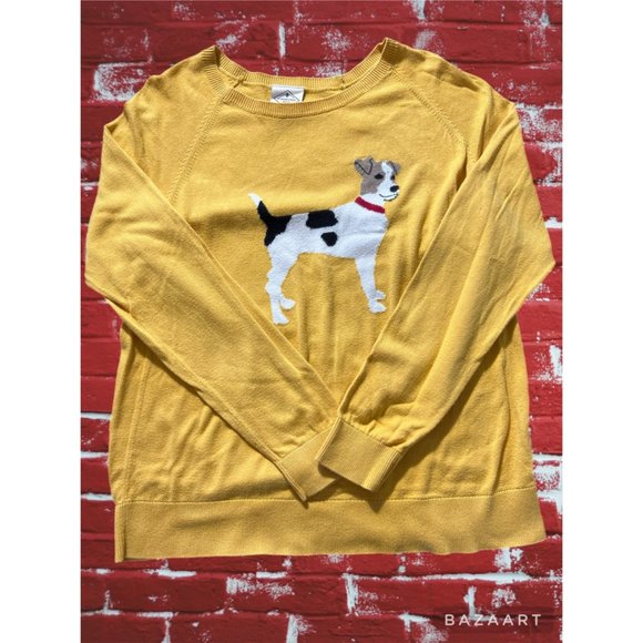 Graphic Lightweight Cotton Blend Terrier Dog Print Sweater St Johns Bay - Picture 1 of 4